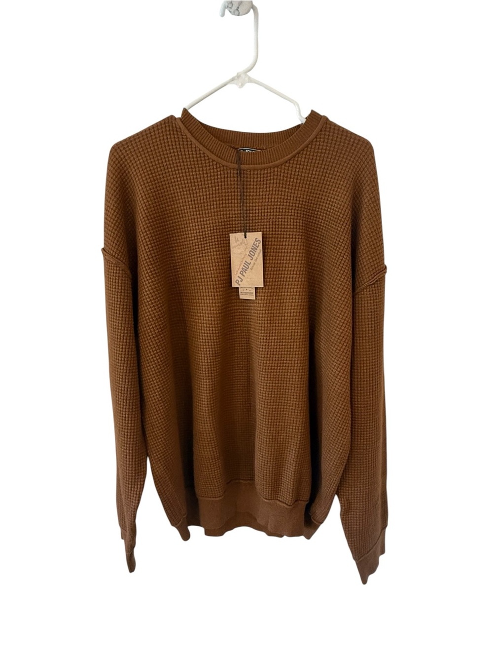 Paul jones Men's  Waffle Knit Sweater - Brown size XL NWT